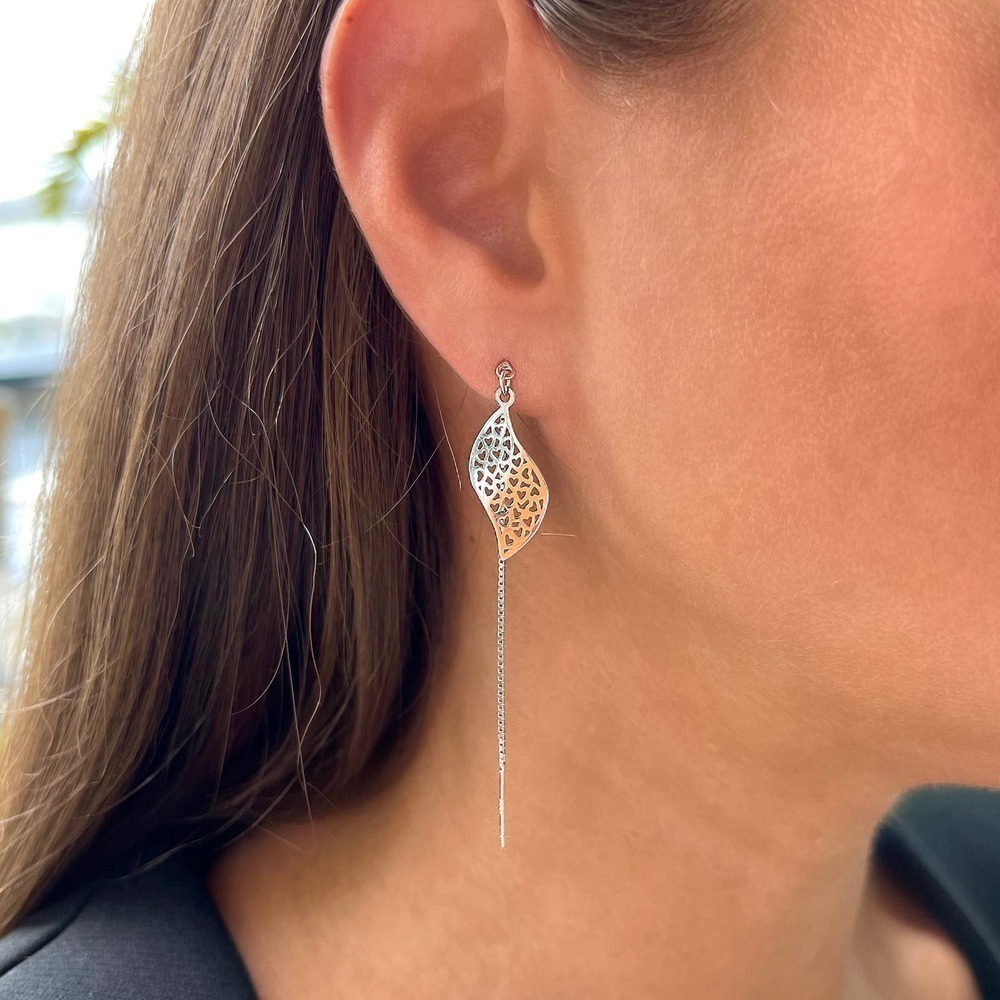 Leaf threader earrings - Sterling silver 925 NEW!!!